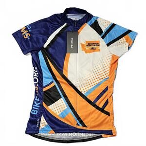 NEW Primal Womens Deception Pass Medium Cycling Jersey 2022 Blue Orange Riding